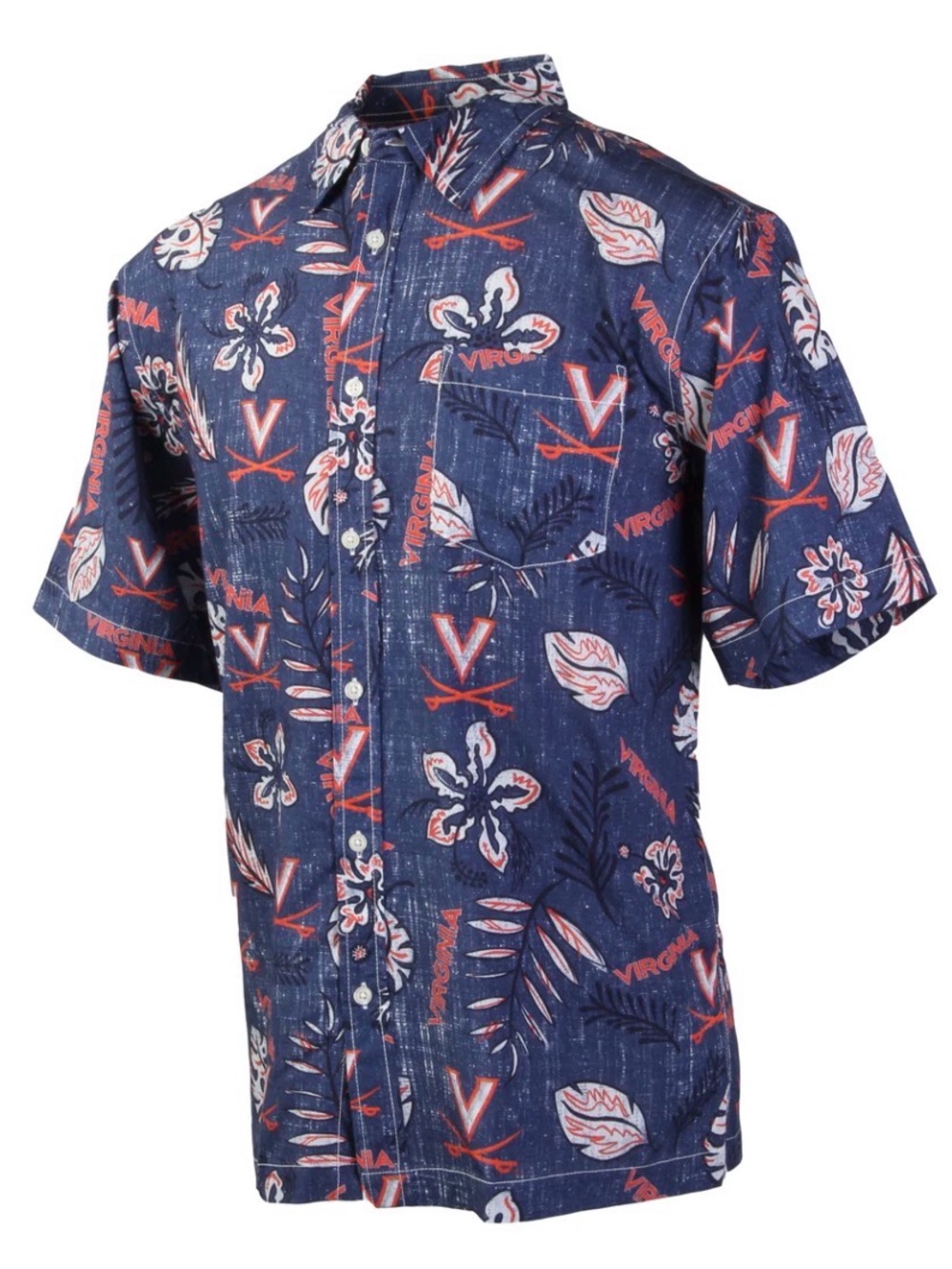Men's XXXL Virginia Cavaliers Floral Short-Sleeve Button-Down Shirt